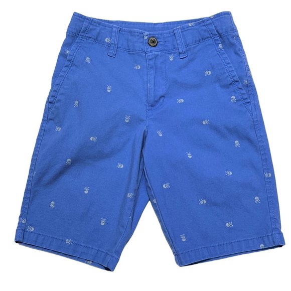 Arizona Other - Arizona Boys Chino Shorts with Skull Crossbones Allover Print Lt. Blue Size 12